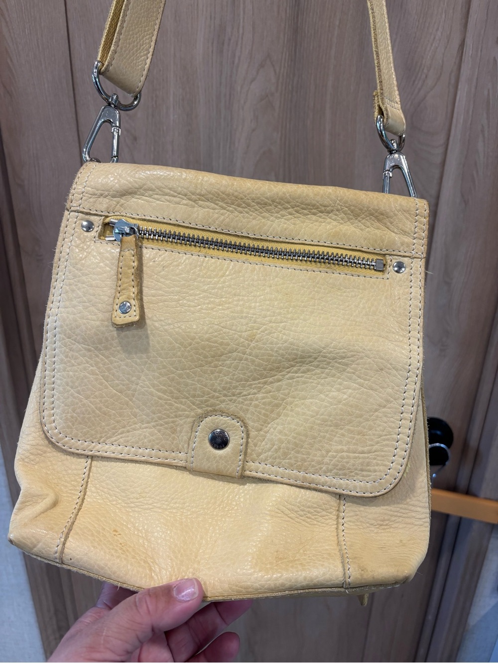 Fossil Leather Crossbody Purse Butter Yellow